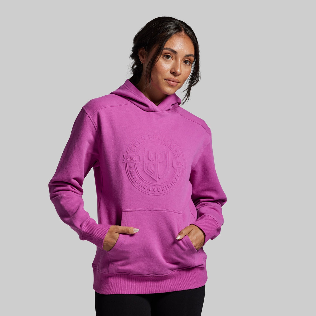American Original Embossed Women's Unmatched Hoodie (Viola)
