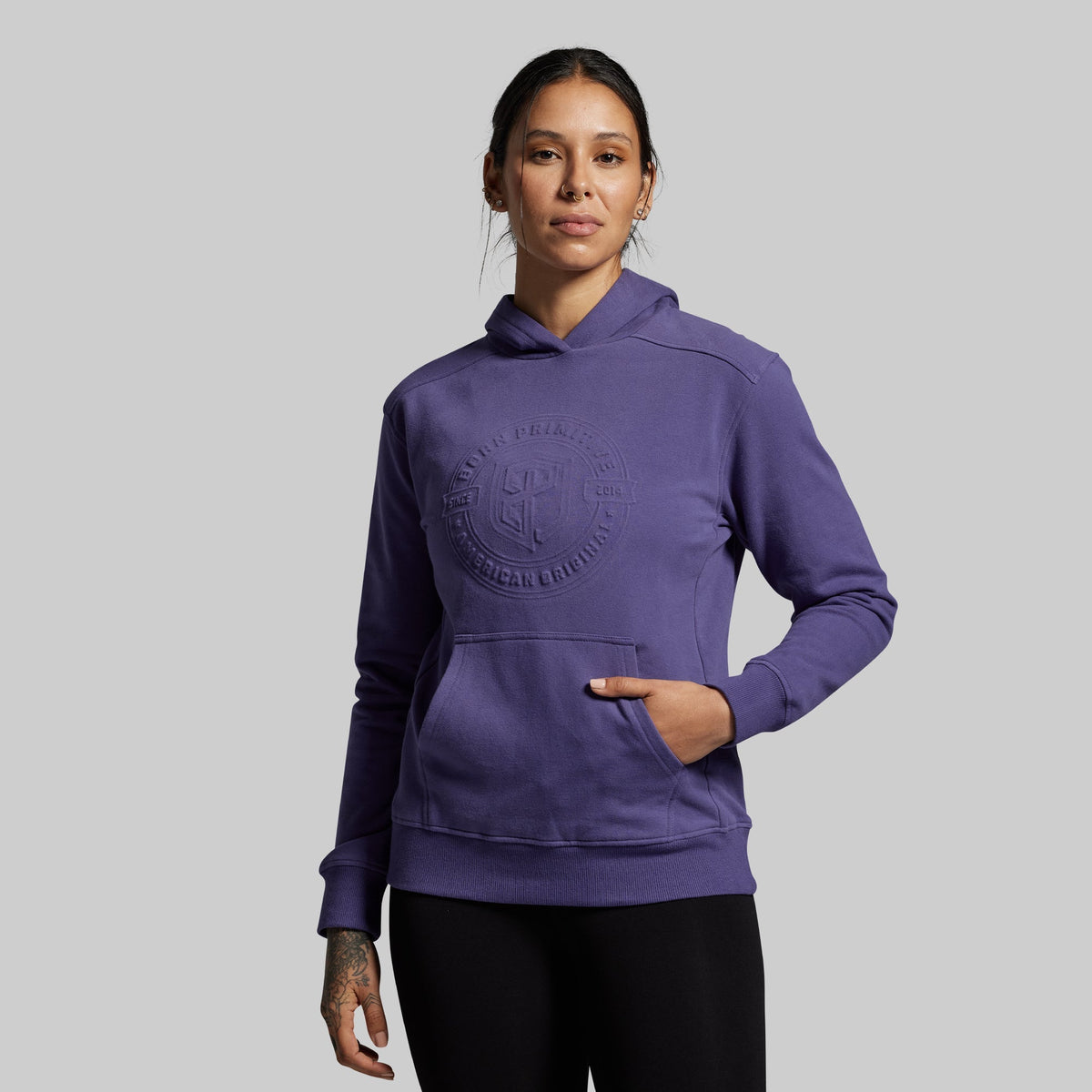 American Original Embossed Women's Unmatched Hoodie (Deep Sky)
