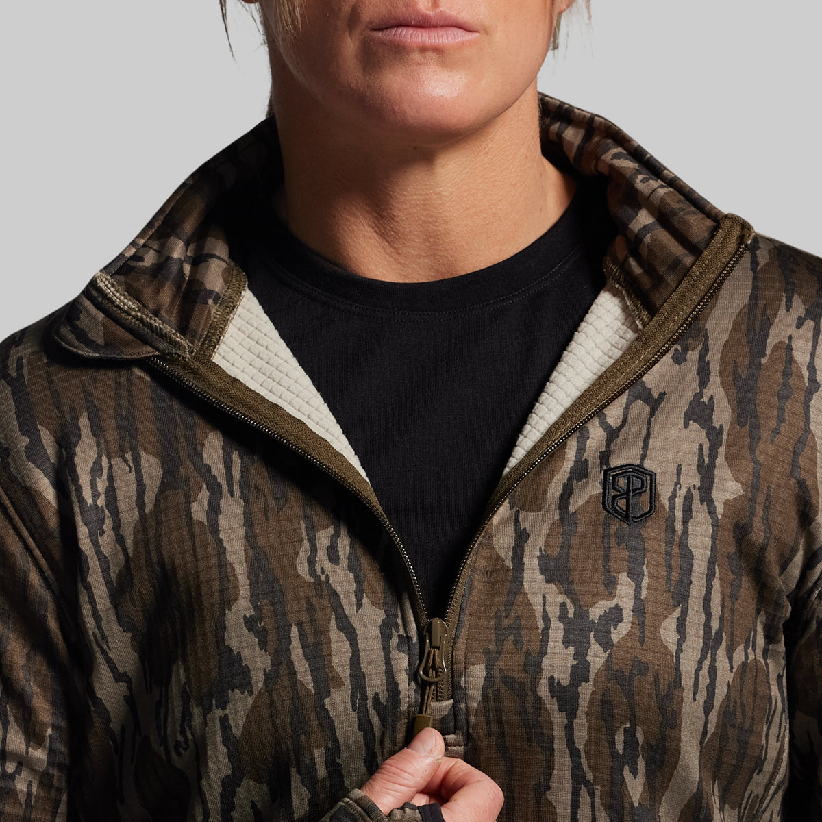 Women's Quiver Half Zip Hoodie 2.0 (Mossy Oak® Original Bottomland®)