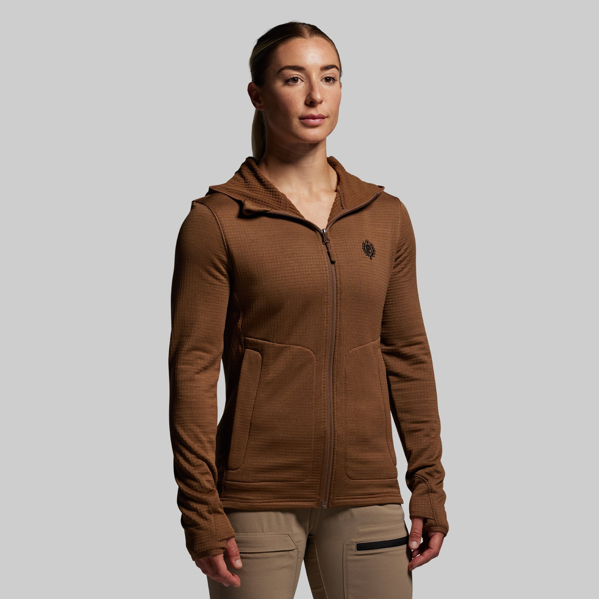 Women's Quiver Full Zip Hoodie 2.0 (Coyote Brown)
