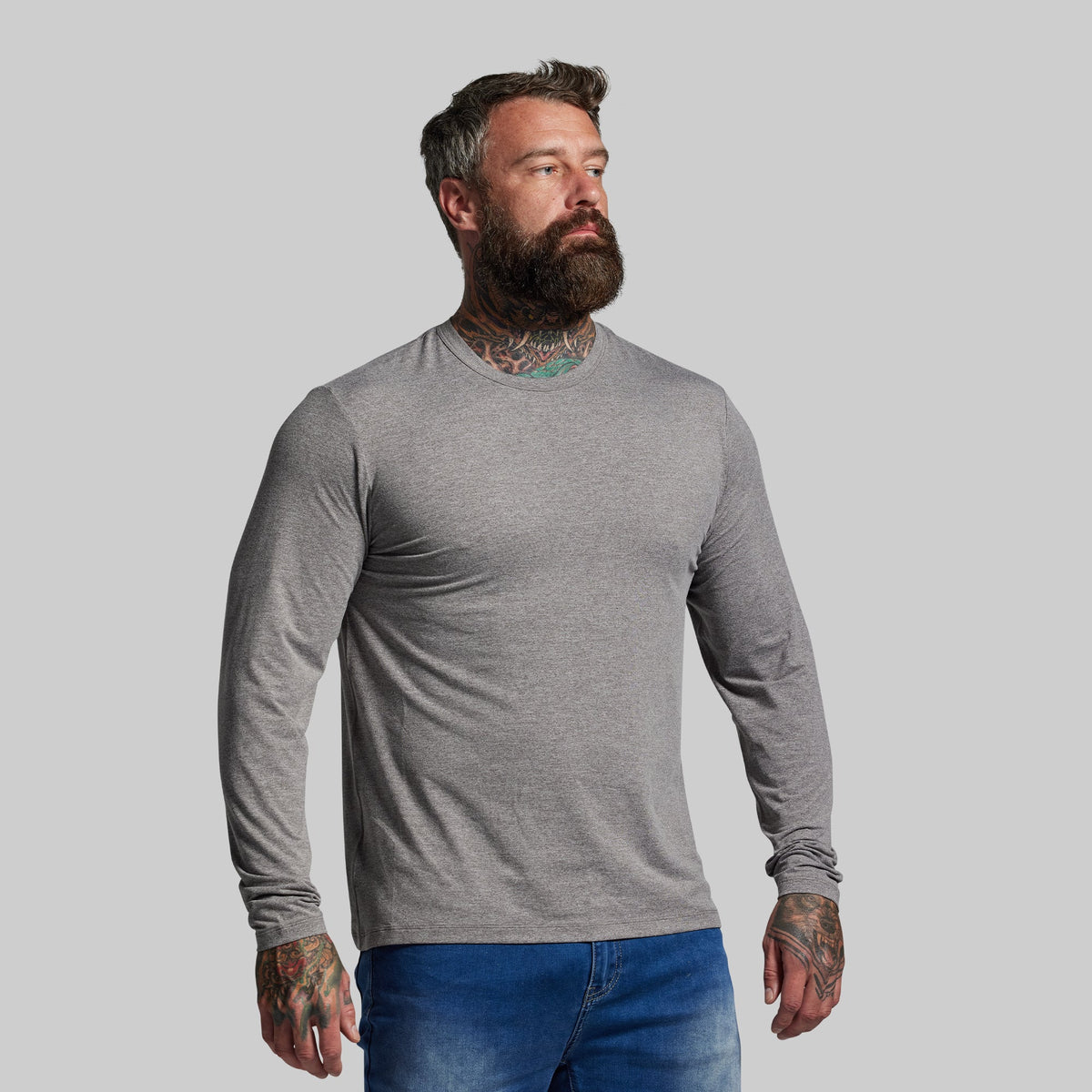 BP Premium Basic Long Sleeve (Heather Grey)