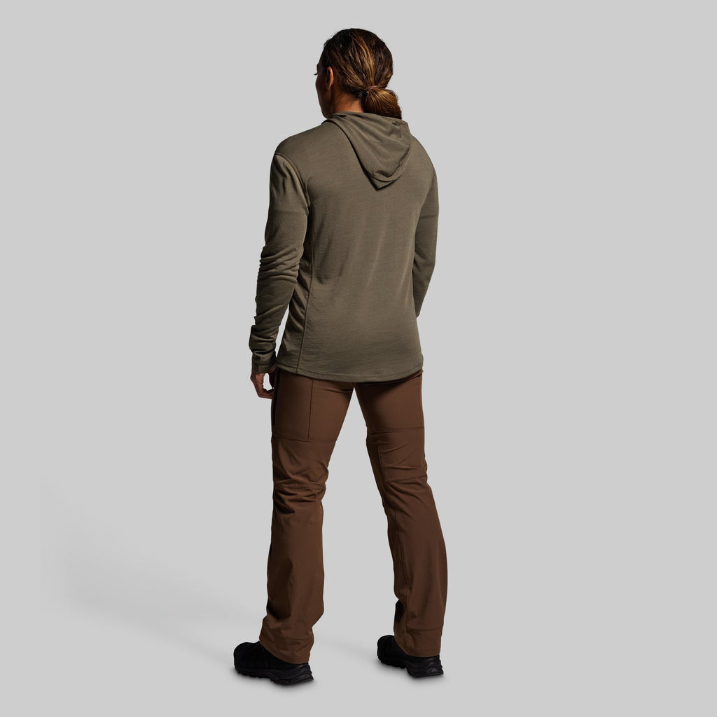 Women's Ridgeline Merino Half Zip Hoodie 165 (OD Green)