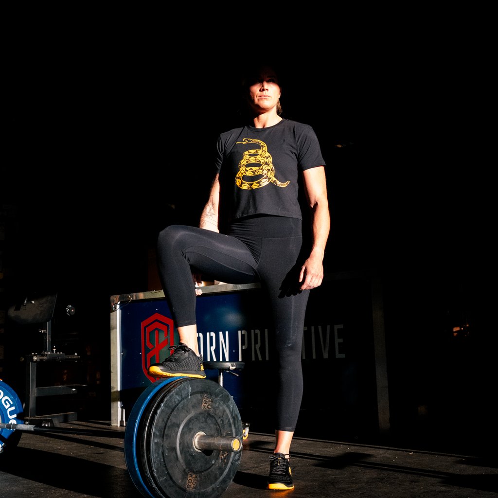 Gadsden Flag Crop Tee (Black)