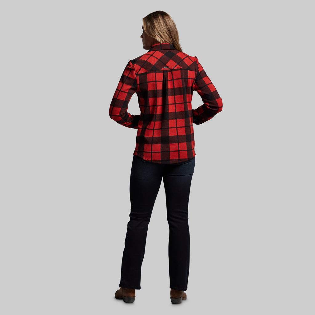 Woodsman Stretchy Flannel (Deep Red/Black)