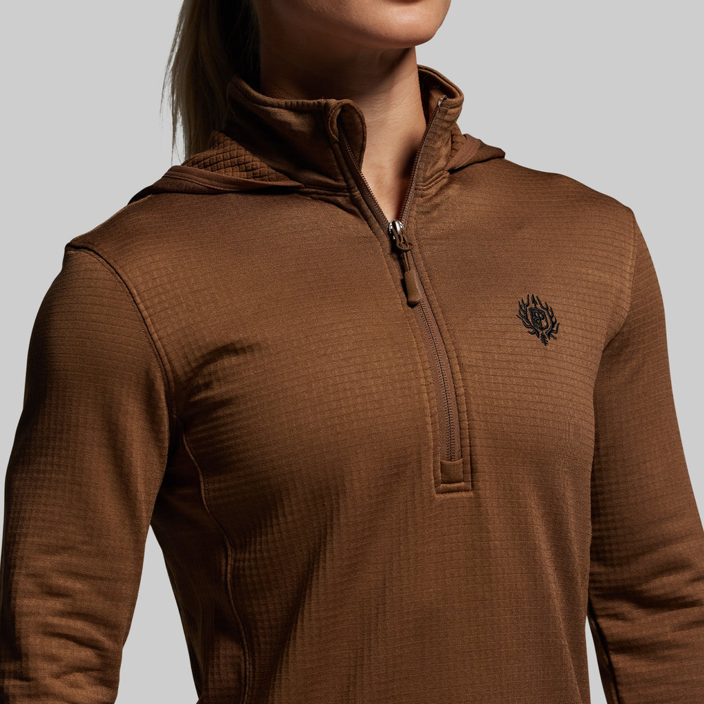 Women's Quiver Half Zip Hoodie 2.0 (Coyote Brown)