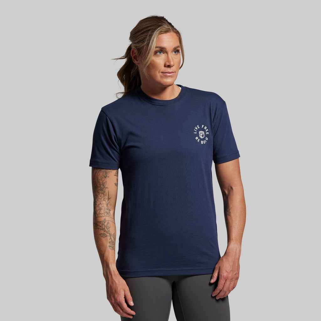 Live Free Be Bold Tee (Navy)