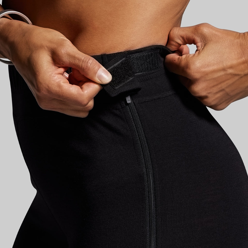 Women's Ridgeline Merino Full Zip Bottom 240 (Black)