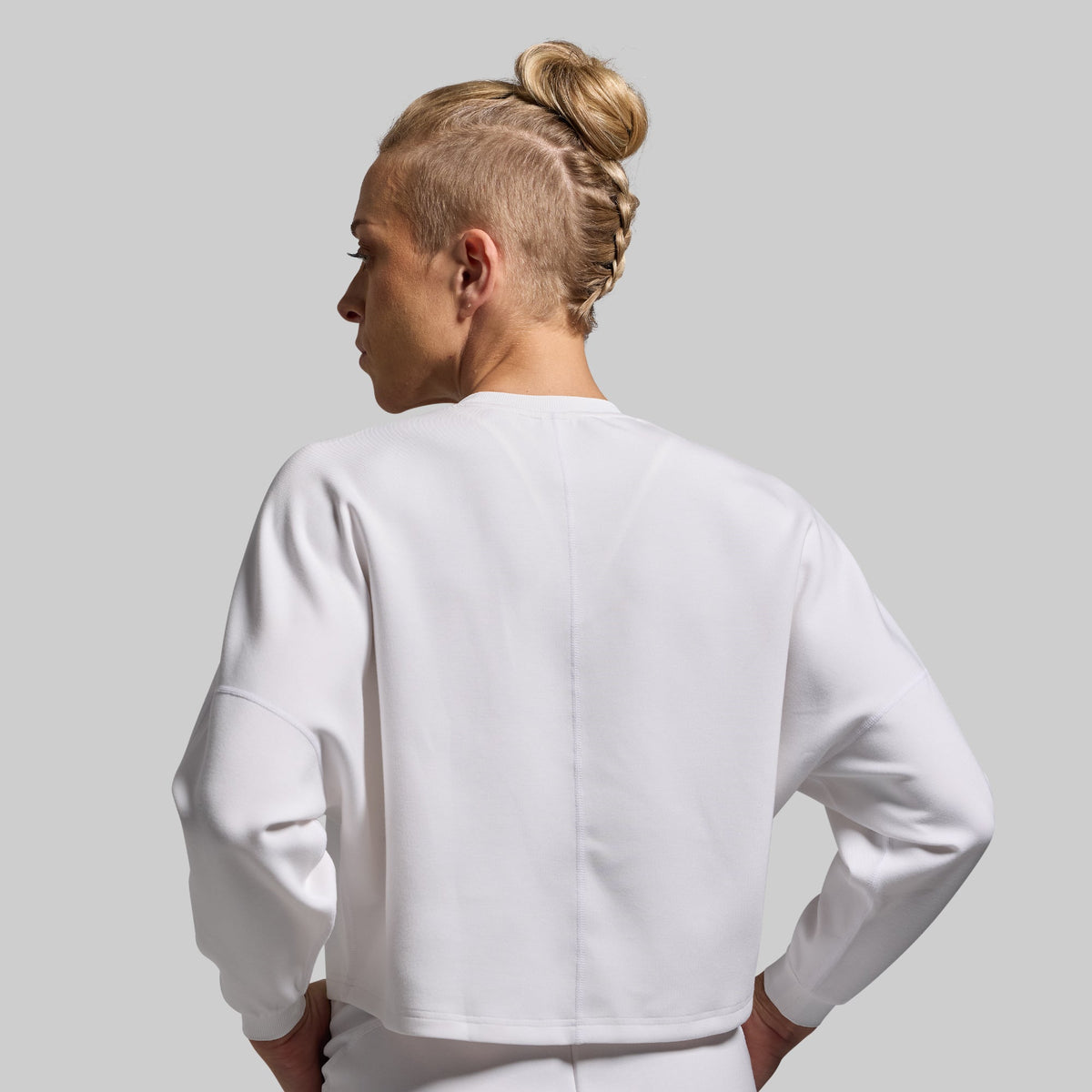 Lounge Lux Cropped Pullover (White)