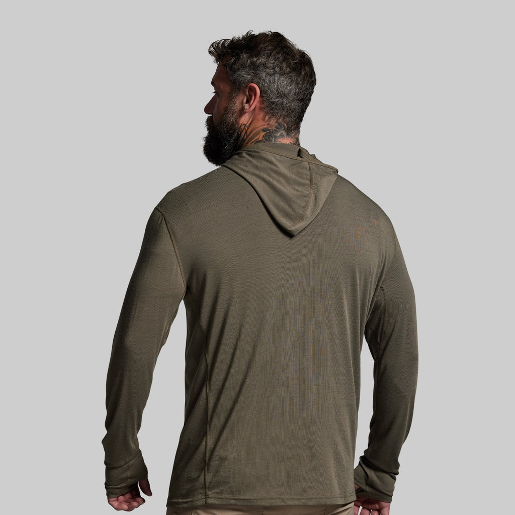 Ridgeline Merino Half Zip Hoodie 165 (OD Green)