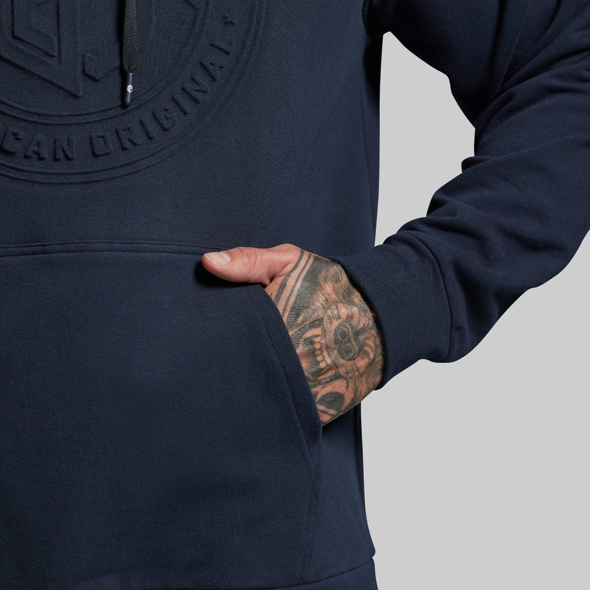 American Original Embossed Men's Unmatched Hoodie (BP Navy)