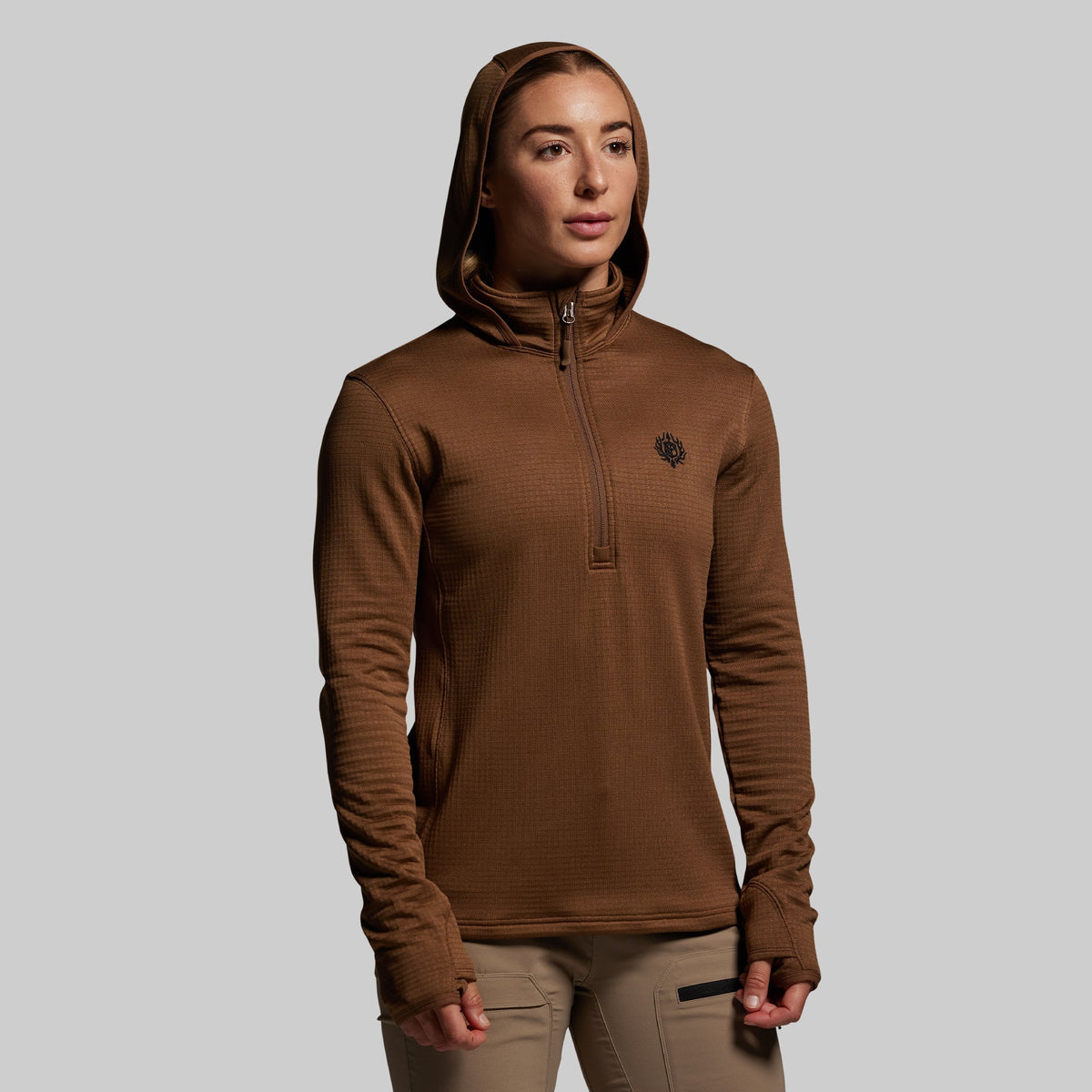 Women's Quiver Half Zip Hoodie 2.0 (Coyote Brown)
