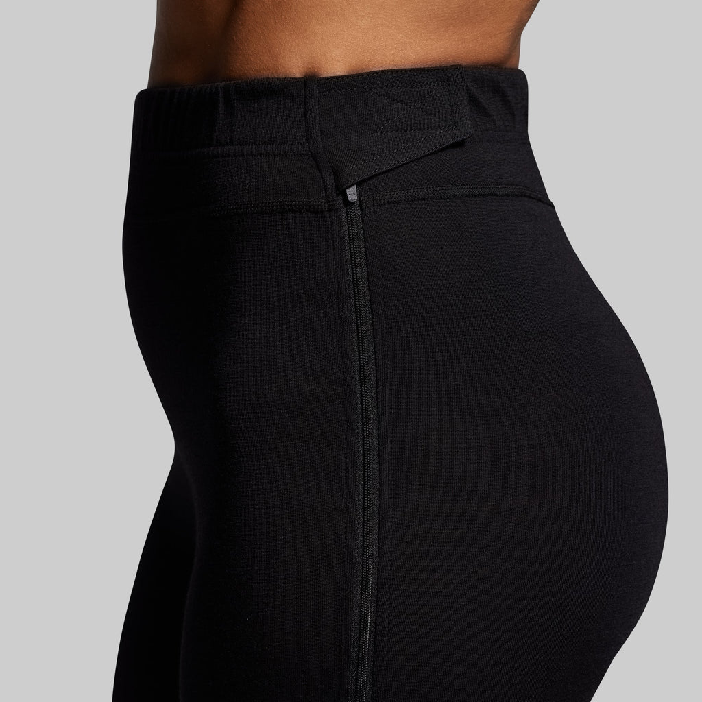 Women's Ridgeline Merino Full Zip Bottom 240 (Black)