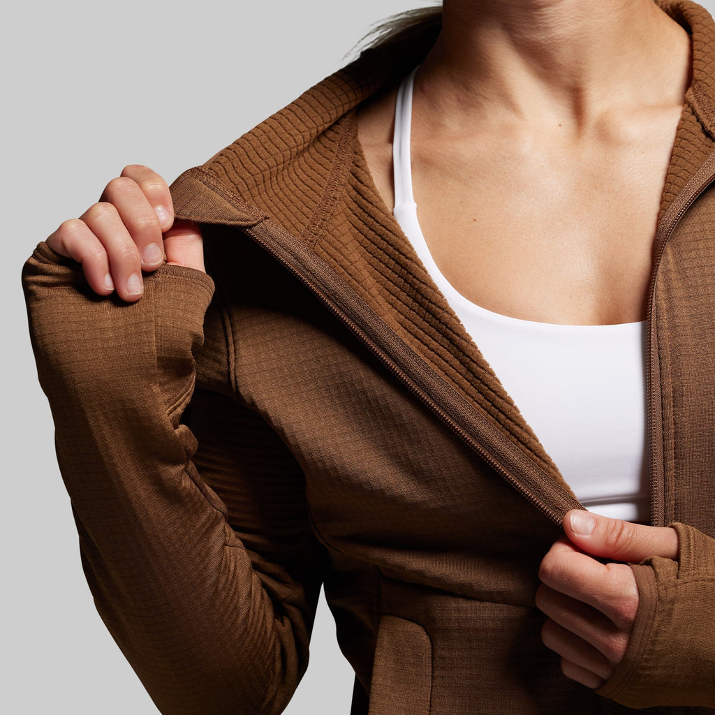 Women's Quiver Full Zip Hoodie 2.0 (Coyote Brown)