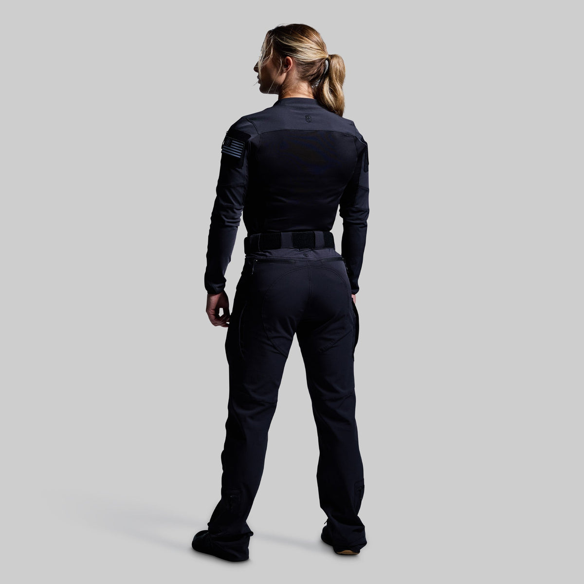Women's Long Sleeve Op Top (Black)