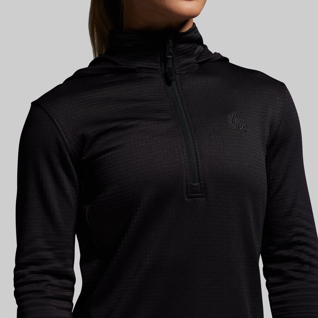 Women's Quiver Half Zip Hoodie 2.0 (Black)