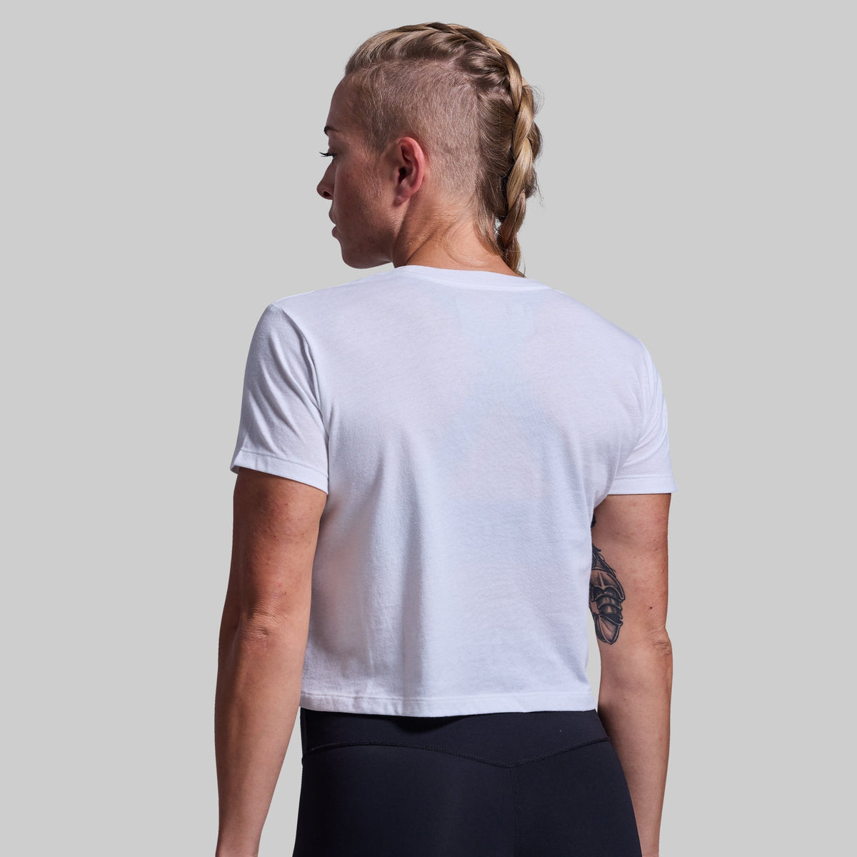 Home of the Brave Crop Tee (White)