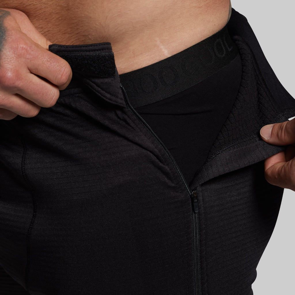 Quiver Grid Fleece Full Zip Thermal Bottom (Black)