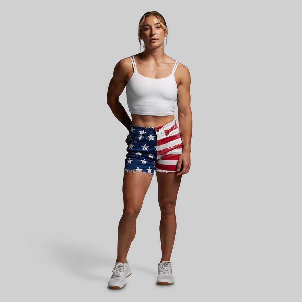 FLEX Stretchy Jean Short (American Flag)