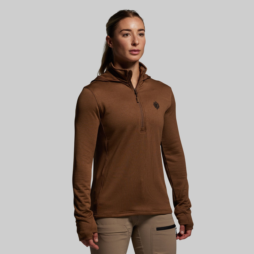 Women's Quiver Half Zip Hoodie 2.0 (Coyote Brown)