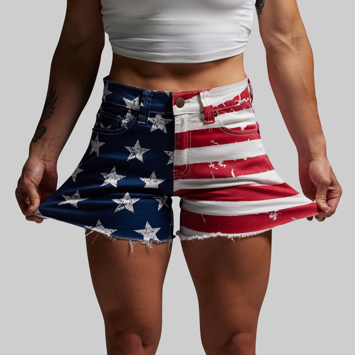 FLEX Stretchy Jean Short (American Flag)