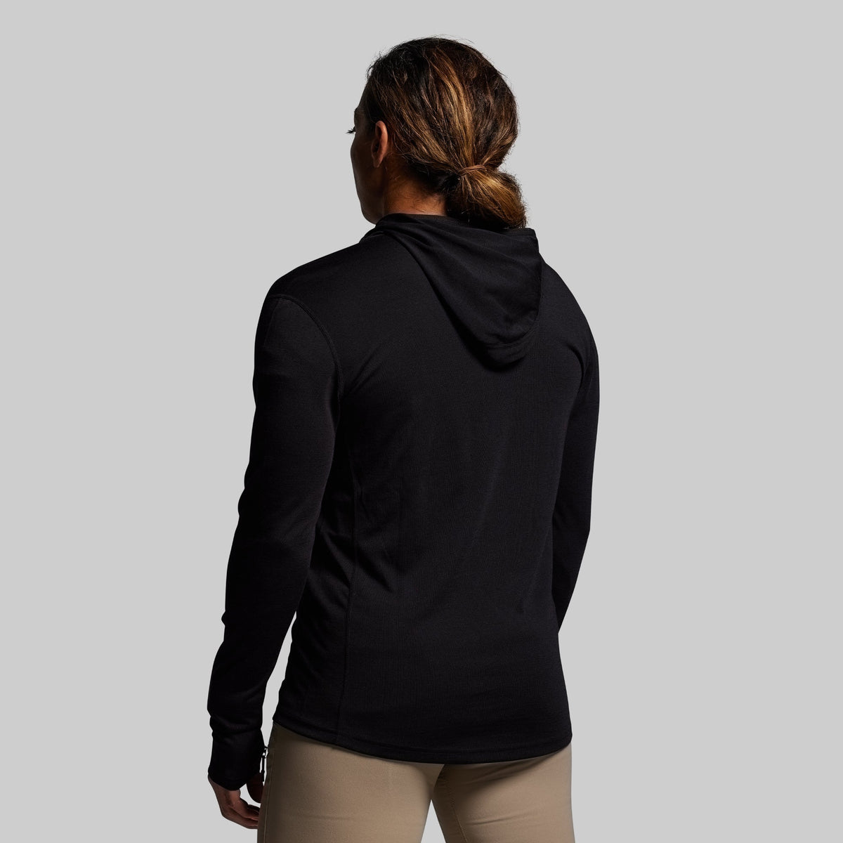 Women's Ridgeline Merino Half Zip Hoodie 165 (Black)
