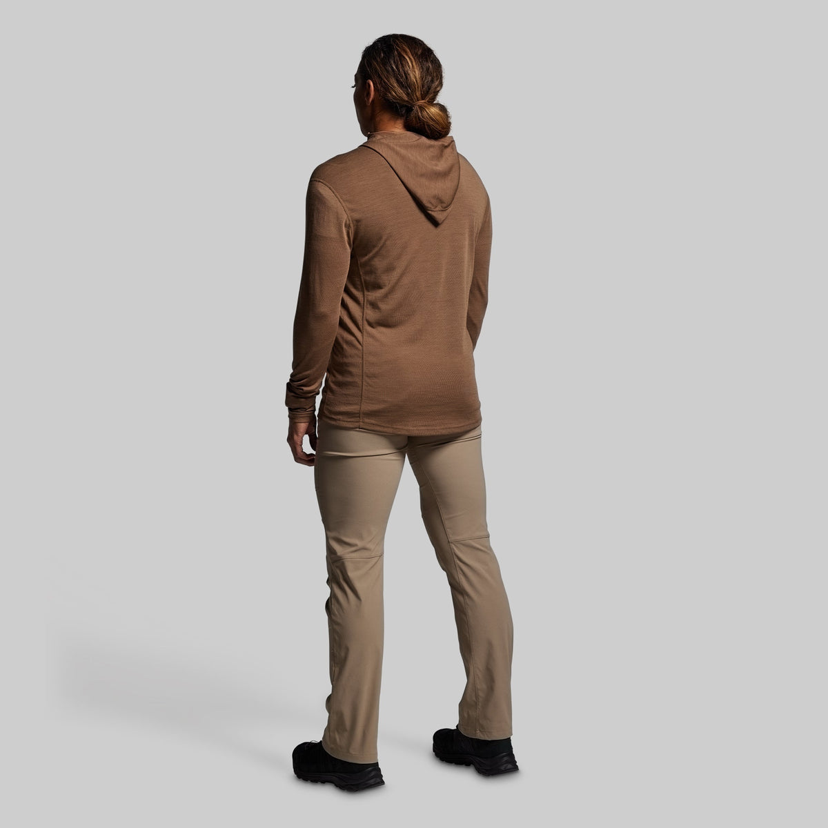 Women's Ridgeline Merino Half Zip Hoodie 165 (Coyote Brown)