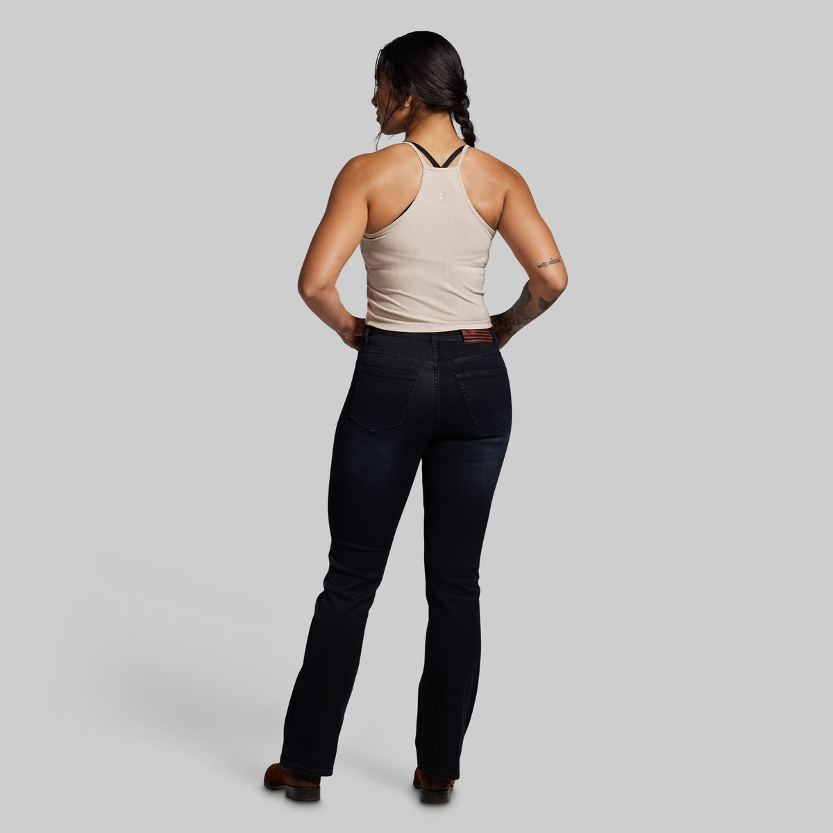 FLEX Stretchy Mid-Rise Boot Cut Jean (Black)