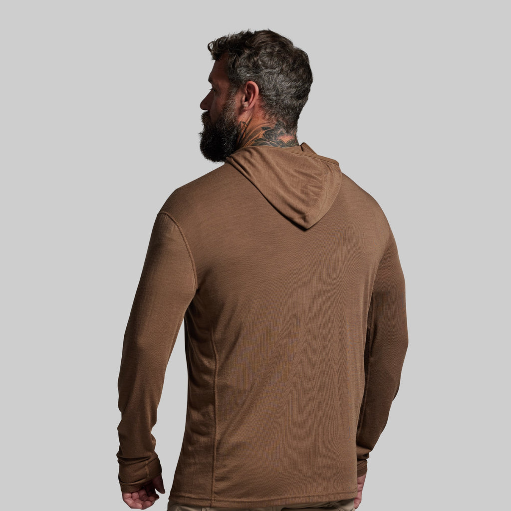 Ridgeline Merino Half Zip Hoodie 165 (Coyote Brown)