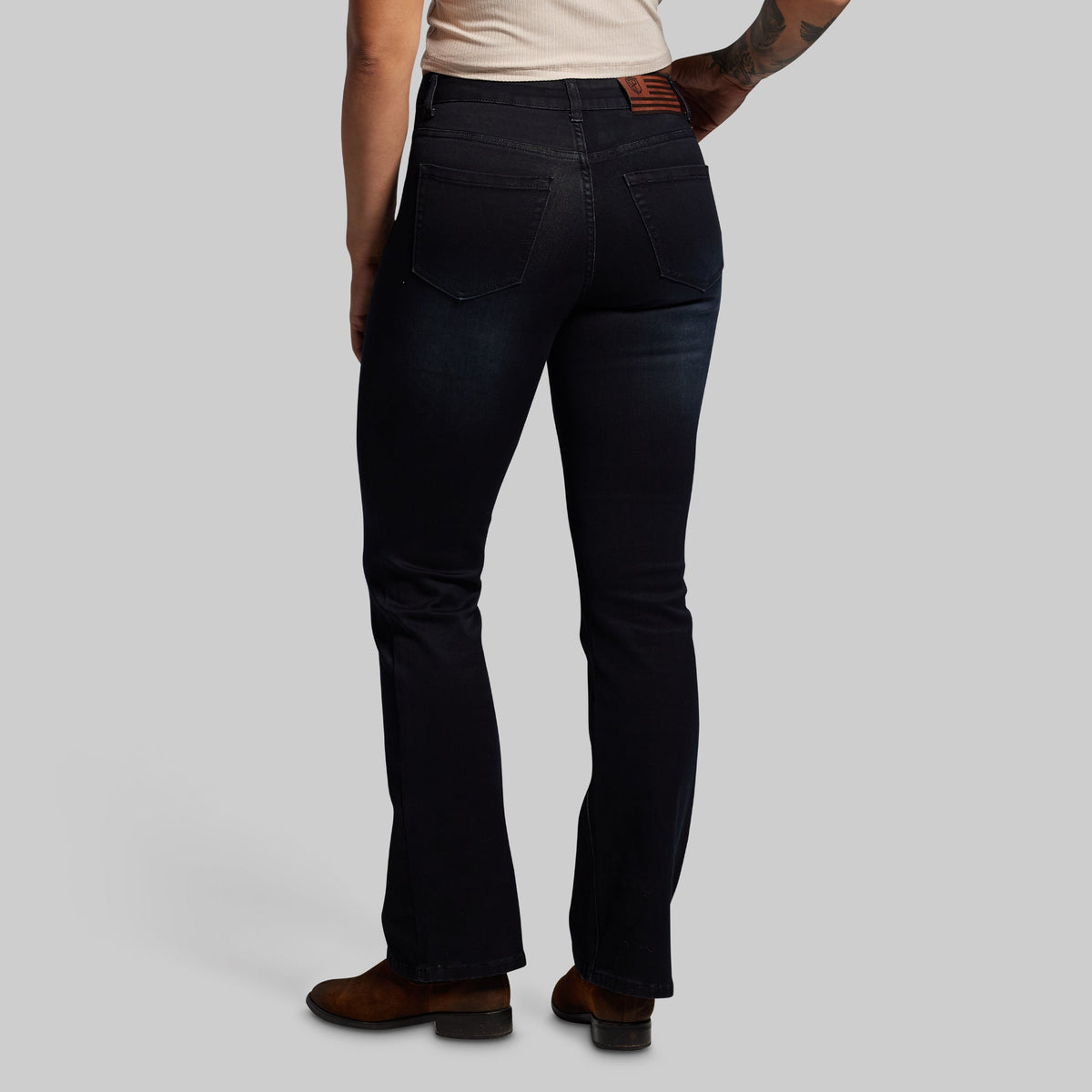 FLEX Stretchy Mid-Rise Boot Cut Jean (Black)