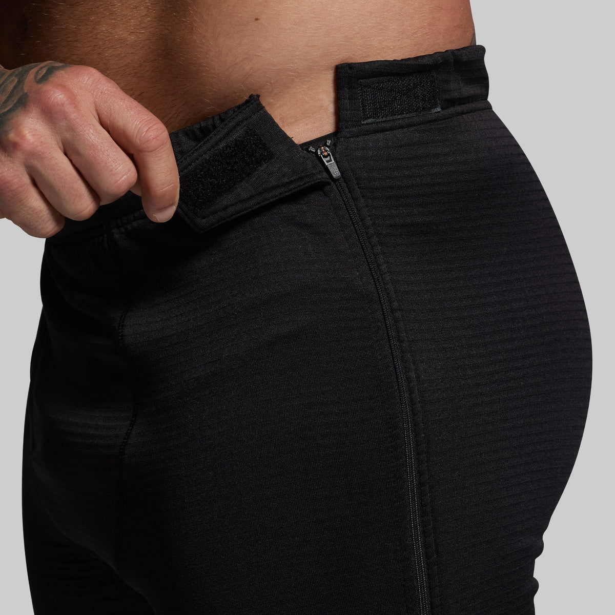 Quiver Grid Fleece Full Zip Thermal Bottom (Black)