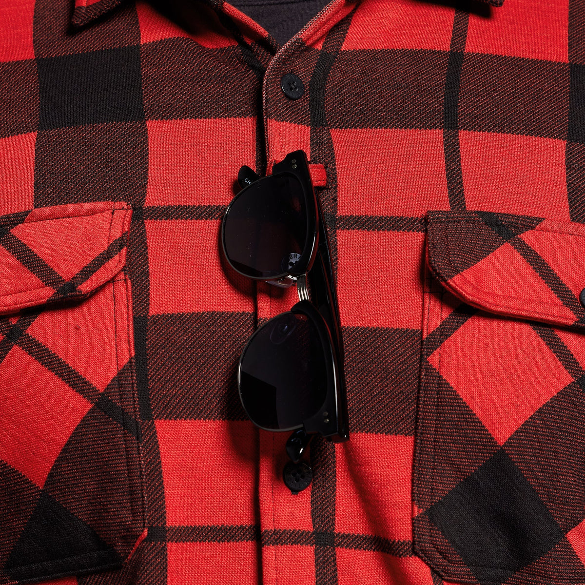 Woodsman Stretchy Flannel (Deep Red/Black)