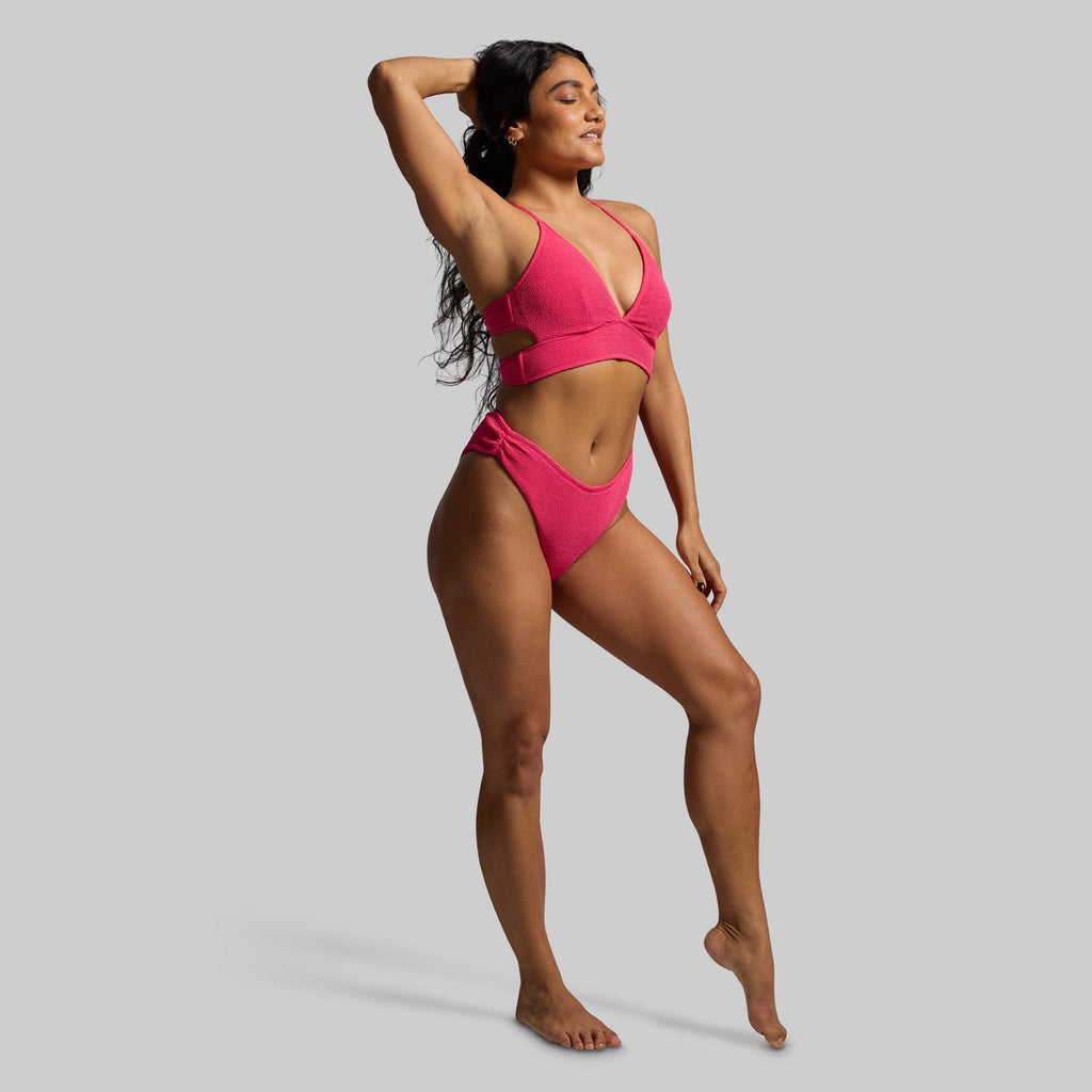 Solstice Crinkle Bikini Bottom (Raspberry Sorbet)