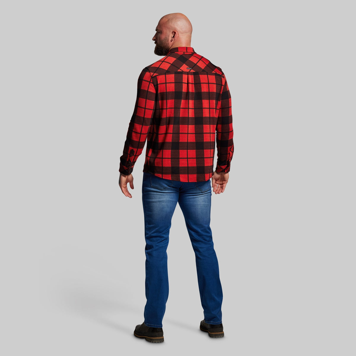 Woodsman Stretchy Flannel (Deep Red/Black)
